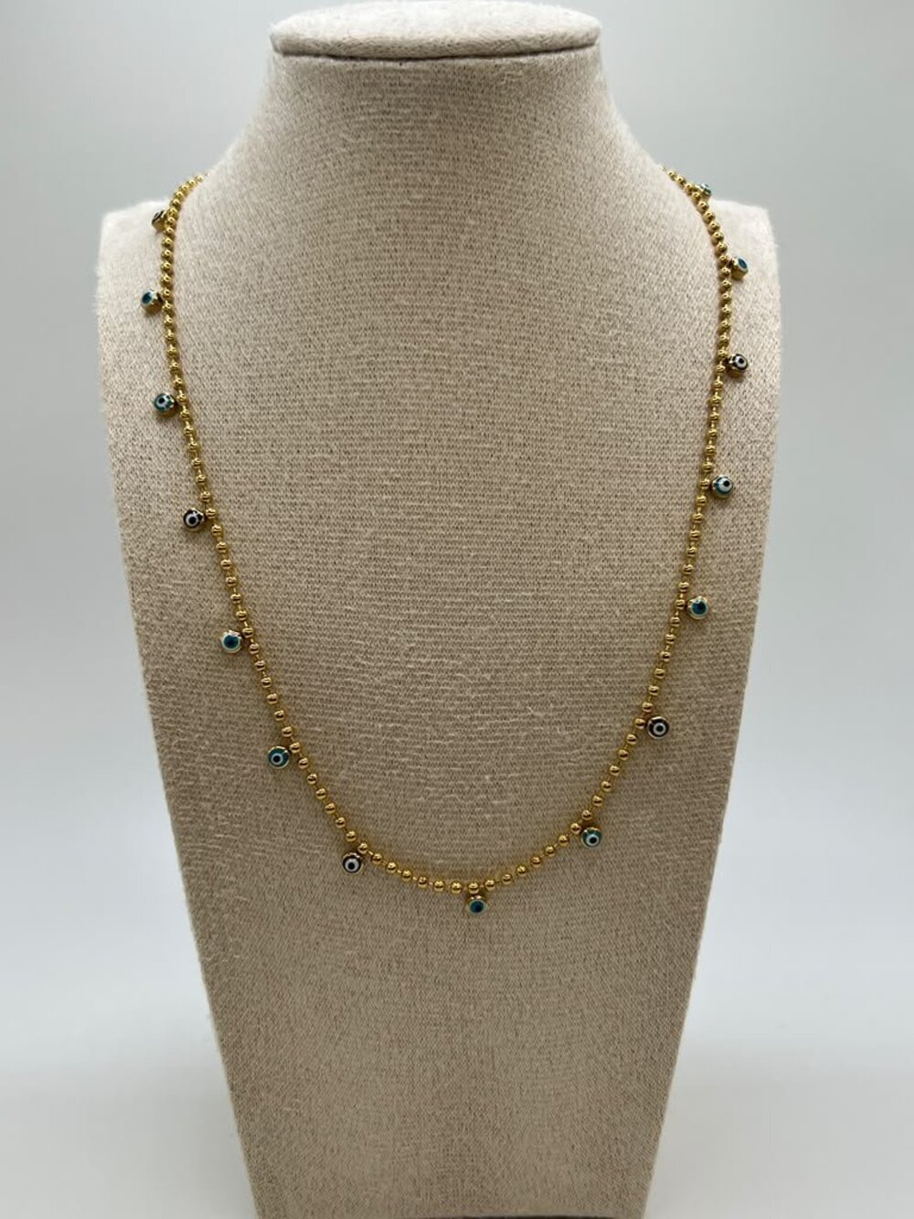 Delicate Stainless Steel Evil Eye Necklace